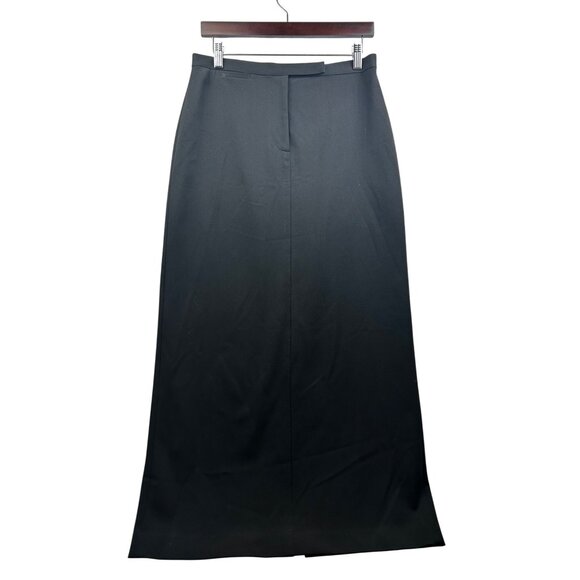 TALBOTS Womens Blk Stretch Maxi Pencil Skirt Quiet Office Power Minimalist Sz 8 - Picture 1 of 7